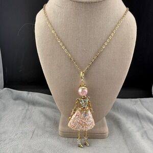 Vintage Ellie's Belle Necklace French Doll Diva Gold‎ Tone 30"